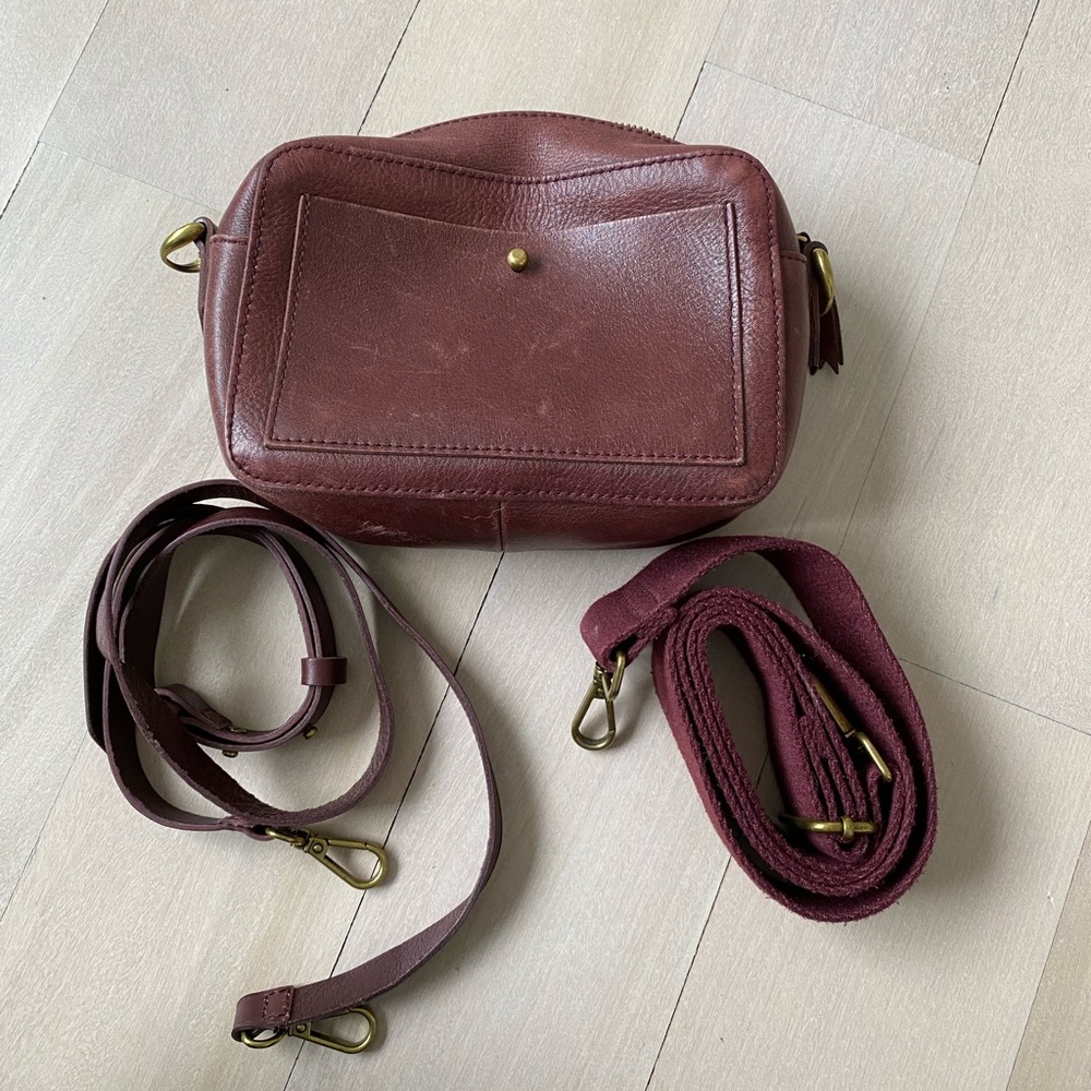 Madewell Burgundy Transport Camera Bag, Crossbody changeable straps